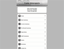 Tablet Screenshot of fraziermotorsports.com